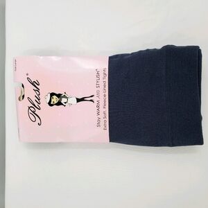 NWT Plush brand charcoal grey fleece line tights L